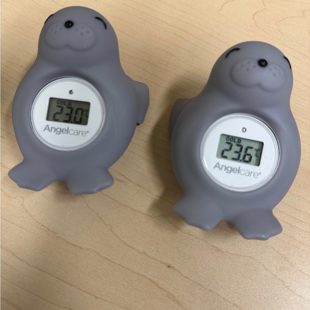 2 Gray Angelcare Bath Thermometers